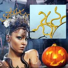 QY- Snake Headbands Medusa Halo Crowns Greek Goddess Hair Accrssories For Women Yellow -6459 - Màu vàng - Xem 3