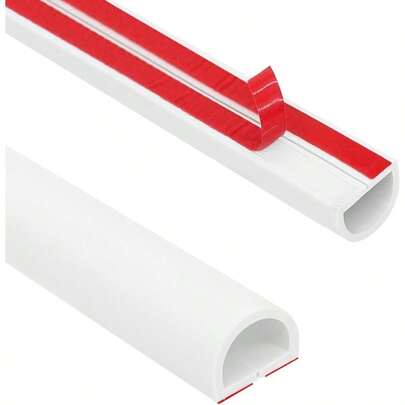 236 Inch Wall Cord HiderSelfAdhesive Wire Cover Raceway For Walls Flexible PVC Cable Concealer For Home And Office Cord Protector W0.59 H0.39in White