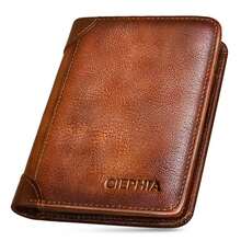 Vintage-Style Men's Tri-Fold Wallet - Genuine Leather Blocking Ultra-Slim Design - Perfect Gift Idea For Men Wallet Purse Wallet Small Wallet Men Wallet Leather Rfid Wallet