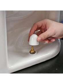 1pc Universal Toilet Bolt Cover, Circular Plastic Push In Toilet Bolt Cover With Additional Washer For Easy Installation, 1.44 Inches High - White - View 3