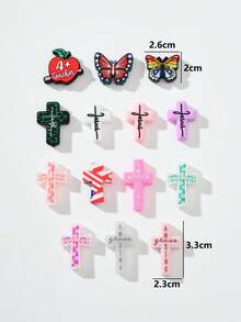 1/5/10pcs Fashionable Cartoon Halloween Cross PVC Soft Rubber DIY Accessories For Beading, Suitable For Family, Couples, Friends Handmade Jewelry Making Pendant, Necklace, Earrings, Keychain, Phone Chain, Decorative Gifts