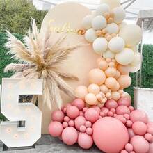 131pcs Pink Blush Apricot Beige Balloon Garland Arch Kit Baby Shower Girl Birthday Decorations Balloons Wedding Anniversary Baptism Christening Party Decor - As Picture - View 3