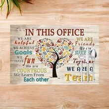 1 件/4 件/6 件亚麻餐垫，印有激励团队精神的图案，适合餐桌、四季装饰、现代可洗桌垫、家居装饰、杯垫、厨房餐垫、室内/室外派对装饰、理想礼物 - 彩色 - 查看 17