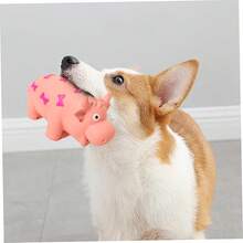 1pc Squeaky Ox Pattern Rubber Dog Chew Screaming Cow, Durable Teething Squeak Toy For Medium Dogs - No Battery Required - Multicolor - View 9