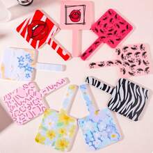1 pieza Espejo de maquillaje con diseño floral lindo, espejo de mano portátil para maquillaje, regalo de cumpleaños ideal para familiares y amigas, adecuado para parientes, amigos, colegas, novias, padres, maquillaje, económico, decoración de habitación, tocador, viaje, dormitorio, accesorios de maquillaje, espejo, espejo de maquillaje, mini espejo, espejo pequeño, espejo de mano