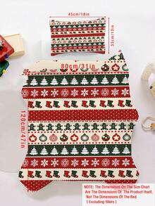1/2 Stücke Weihnachts-Strick-Stil Bettbezug Set mit festlichem Muster, rote Bettwäsche (1 Bettbezug + 1 Kissenbezug ohne Füllung), Feiertags-Bettwäsche für Kinder/Kleinkinder, Weihnachts-Schlafzimmer Dekoration