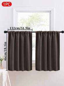 1pc Solid Color Blackout Curtain, Modern Minimalist Home Shading, Heat Insulation Kitchen Curtain, Suitable For Living Room, Bedroom, Kitchen, Home Decor, Room Decoration - Multicolor - View 31