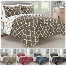 Elegant Comfort All Season Ultra Soft 3pcs Geometric Trellis Comforter Set, Down Alternative Breathable And Comfortable Quilt Luxury Hotel Quality 3 Piece Full/Queen, King/California King And Twin/Twin XL Size Bed Includes 1 Comforter And 2 Pillowcases Bedding Set, Christmas Decorations Gifts, Cozy Winter Styles, Holiday Décor - 灰色 - 查看 1