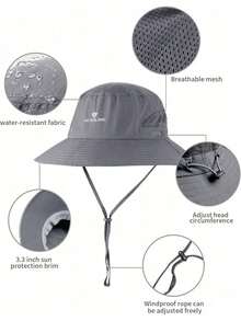 TACTICAL BIRD UPF 50 Boonie - Gorra de protección para el sol, sombrero de pesca, sombrero de playa y senderismo, remo, remo, kayak para hombres, Gris-oscuro, Large-X-Large - 1 - Ver 6