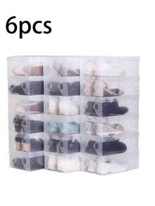 12 件全透明可折叠防尘鞋盒，节省空间的鞋子收纳盒 - 無色 - 查看 10
