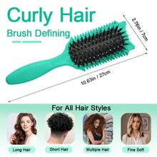 2PCS Professional Curl Defining Brush For Coils, Waves & Curly Hair - Reduce Frizz & Breakage, Add Volume & Shine | Ergonomic All Hair Types Brush - màu xanh lá - Xem 2