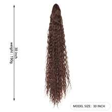 Extensiones de cola de caballo rizada con clip, peluca de cola de caballo sintética con cordón, onda de agua larga de 24/30 pulgadas, pieza de pelo falsa de cola de caballo afro para mujeres