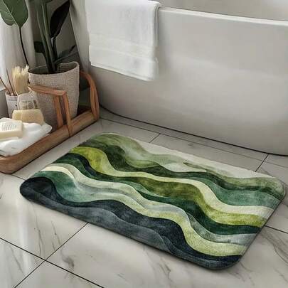 1 tấm thảm họa tiết gợn sóng màu xanh lá cây tươi mát, thảm trang trí, thảm chùi chân, thảm nhỏ, thảm chào mừng, thảm, thảm sàn, thảm chùi chân ngoài trời, thảm nhà bếp, đồ trang trí nhà cửa, thảm cửa trước, thảm nhỏ, thảm ngoài trời, đồ trang trí nhà cửa, thảm trải sàn, thảm sân vườn, thảm có thể giặt được