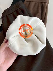 大码女式保暖内衬阔腿开衩裤，百搭休闲直筒裤，适合秋冬季节，秋季女装 - 棕色 - 查看 4