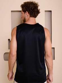 Men's Sublimated Grade Breathable Tank Top For Workout Gym Simple Summer Regular Fit No Halloween - 寶藍色 - 查看 2