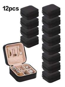 Hộp đựng trang sức có gương (12 chiếc/1 hộp), hộp đựng trang sức du lịch có khóa kéo tiện dụng, hộp đựng trang sức tối giản dùng cho du lịch và gia đình, hộp đựng trang sức mini bằng da thời trang, hộp đựng trang sức, hộp đựng trang sức nhỏ chống bụi, hộp đựng trang sức có khóa kéo, hộp đựng phụ kiện trang sức, hộp đựng mỹ phẩm. - Nhiều màu - Xem 16