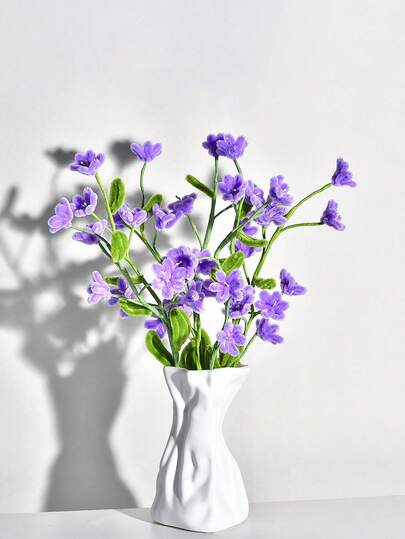 3pcs/7pcs Purple Baby's Breath Handmade Twist Craft Supplies | Vivid Plush Stems Suitable For DIY Wedding, Valentine's Day, Mother's Day Gifts And Home Decor