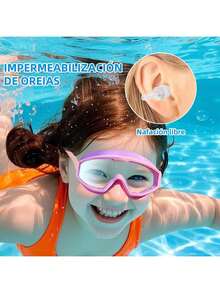Gafas de Natación Juveniles, Antivaho 400, Lentes Grandes Ajustables para Niños y Adolescentes, Silicona Suave Impermeable, Para uso en interiores y exteriores - Azul - Ver 7