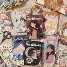 50 piezas/Libro Libro de patrones de personajes vintage, Serie Pasillo del Tiempo, Accesorios de cuaderno, Papel artesanal DIY para decoración de scrapbooking