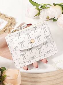 Pink Bow Love Pattern Bag,Elegant Wine Red Leather Card Holder With Flip Closure & Multi-Card Slots – Premium Short Wallet For Credit Card, Bank Card, And Coin Storage, Durable & Scratch-Resistant, Perfect For Travel, Shopping, And Gifting To Girlfriend, Mother, Or Teacher - Pink - View 13