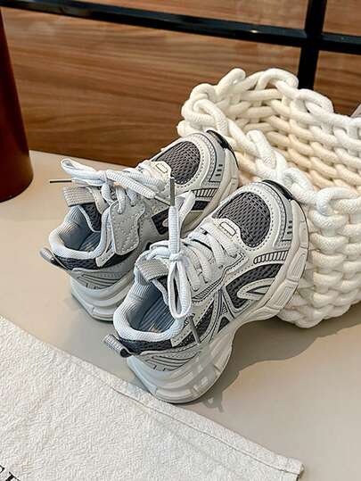 1 Paar Kinder Atmungsaktive Mesh Sneaker, Koreanische Mode Kleinkind Rutschfeste Weiche Sohle Schuhe, Bequeme Atmungsaktive Baby Schuhe mit praktischem Design, Frühling/Sommer