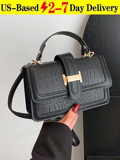 2025 Women's Crocodile - Print Crossbody Bag, Crafted From Premium PU Leather, Boasts A Sophisticated Crocodile - Print Texture That Adds A Touch Of Elegance. It Comes With Removable Straps And A Top Handle Design, Offering Versatile Carrying Options To Suit Different Needs, Whether For The Workplace Or Daily Commute. Embracing The Dark Academia Style, This Satchel Exudes A Timeless Charm. Moreover, It Serves As An Ideal Gift For Various Occasions Like Valentine's Day, Christmas, And Birthdays, Sure To Delight Anyone Who Receives It.