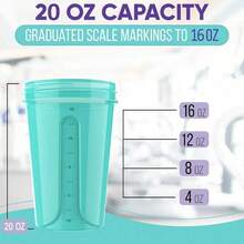 2 Pack 20oz Shaker Bottles With Stainless Steel Balls Leakproof Odor Resistant For Protein Smoothies Gym Travel Halloween Fitness Gift - Pink / Turquoise - View 5