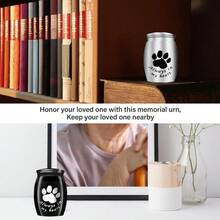 Small Keepsake Urns For Pet Ashes, 1.57 Inch Mini Cremation Urns For Ash With Paw Pattern,Aluminum Alloy Decorative Memorial Mini Funeral Urn For Ashes - Multicolor - View 6
