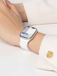 1条男女通用硅胶磁吸表带，兼容 42mm、38mm、40mm、41mm、44mm、45mm、46mm、49mm，时尚智能手表替换表带，适用于Ultra2、Ultra SE2、SE 11、10、9、8、7、6、5、4、3、2、1系列，可作为学生返校礼物 - 彩色 - 查看 6