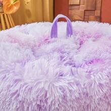 Plush Fuzzy Fluffy Tie Dye Lavender Bean Bag Chair Covers – Soft Furry Shaggy Tie Dye Lavender Bean Bag Chair Cover For  Girl, Stuffed Animals Bean Bag Storage, No Filler, 38"X38"X40",23856458 - 淺灰紫 - 查看 5