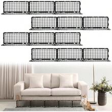 12 bloqueadores debajo del sof, 6. pulgadas de altox 14.5 pulgadas de largo, bloqueador debajo de la cama para mascotas, bloqueador de plstico negro debajo de los muebles para detener cosas - Negro - - Ver 2