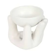 Something Different Ceramic Hand Oil Burner (White) - 100% Mixed - (SD5686) - White - View 3