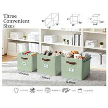3/4/6pcs Foldable Cube Storage Bin, Clothes Orgainzer,Labeled Storage Cub,Es Toy Storage Box, Shelves Baskets For Kallax Linen Closet Organizers (Cube Size 10.5x11") - Sage Green - 查看 2