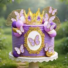 LaVenty Snowflake Balls Cake Toppers Frozen Princess Cake Decoration Tiara Crown Birthday Decoration For Birthday Boho Party Supplies - Multicolor - View 9