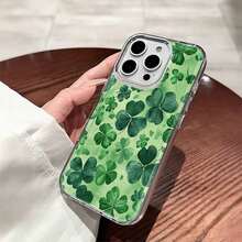 Clover Pattern Mobile Phone Case Decorated With Vibrant Green Leaves And Fresh Spring Design Suitable For IPhone 17 16 15 14 13 12 11 Pro Plus Promax Models TPU Material Shockproof Protection It Is A Great Gift For Family Friends Children Birthdays Spring Festival Holidays Boyfriends Girlfriends And Valentine's Day - 無色 - 查看 5
