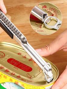 1pc Adjustable Stainless Steel Jar & Bottle Opener With Soft Rubber Grip - Ergonomic Design For Easy Lid Removal, Perfect For Pickles, Cans, And More - Ideal For Seniors And People With Low Strength, Jar Opener