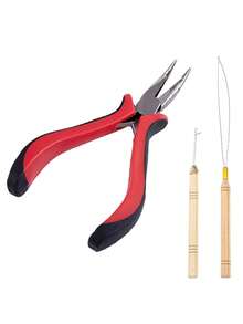 100件套接发套装，3件套珠子工具钳，微纳米环珠子接发或羽毛接发的开启和拆卸工具 - 彩色 - 查看 13