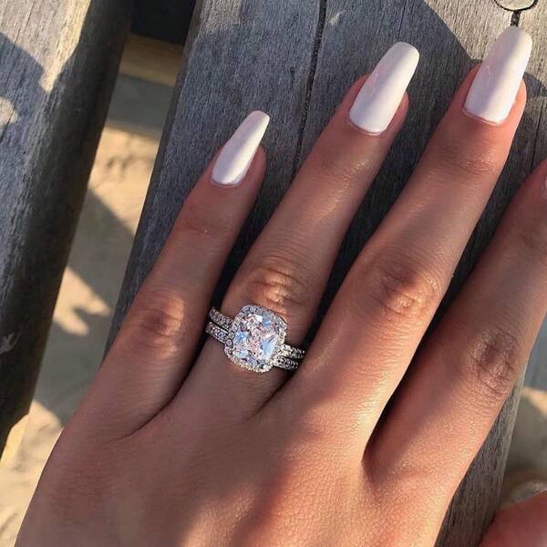 2 Stücke Luxus Damen Verlobungsringe Set mit Zirkonia Steinen, geeignet für täglichen Gebrauch, Hochzeitstag, Party, Schmuck, Valentinstag, Geburtstagsgeschenk