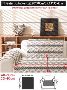 1 pieza Funda de cojín de sofá de felpa gruesa, Cojín de asiento de sofá moderno y simple antideslizante y cálido, Funda de sofá a prueba de polvo y lavable, Suave y resistente a la decoloración, Apta para mascotas, Se ajusta a sofás en forma de L y de 1/2/3/4 plazas, Adecuada para dormitorio, oficina, sala de estar