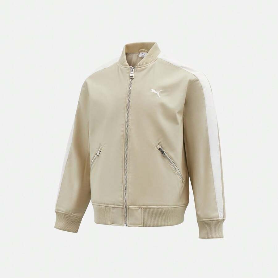 Puma Abrigo acolchado ligero con cinta retro unisex - Beis - Ver 1