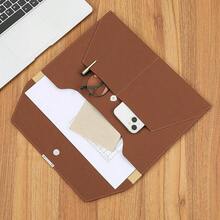 - Carpeta de archivos, organizador de documentos, impermeable, portafolios de piel con 3 bolsillos, sobres de archivo para papel tamao A4 con cierre magntico de botn a presin caf - Marrón + 1 - Ver 3