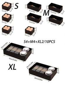 1pc/5pcs/10pcs Exquisite Clear Desktop Cosmetic Storage Box, For Girls, Eyeshadow, Makeup Brush, Lipstick Organizer Shelf, Dressing Table Drawer Divider, Free Combination Sorting Box,For Holiday Beach, Bathroom Collection, Bedroom Collection, Large Capacity - Black - View 17