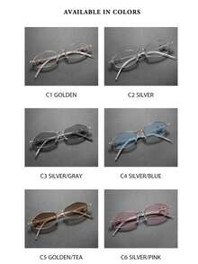 New Ins Glitter Elegant High-End Rhinestone Metal Frame Fashion Personalized Small Frame Flattering Face Shape Glasses - Multicolor - View 10