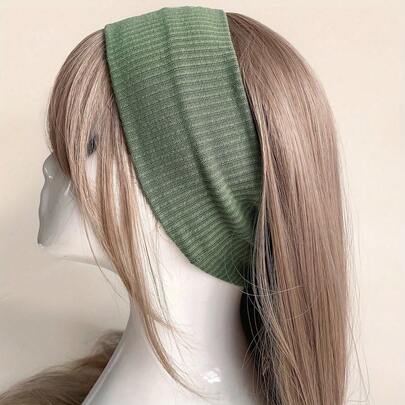 1Pc Chic Wide Headbands - Non-Slip Comfort Fit - Fashionable Solid Color Sports & Yoga Hair Wraps For Women