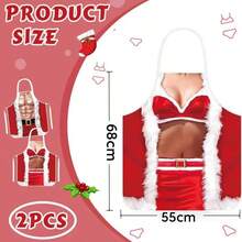 1pc Fashion Aprons Creative Cooking Aprons With Adjustable Led Holiday Aprons Party Men Women, Christmas, Christmas Party Aprons, Sexy Aprons, Christmas Decoration Aprons 3D Printed Apron Waistcoat Cartoon Christmas Clothes, Party Cooking Aprons, Funny Aprons