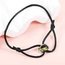 1pc Fashionable Colorful Stainless Steel Handmade Braided Triple-Loop Colorful Lucky Bracelet, Gift For Couples