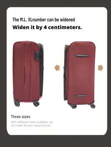 牛津布行李箱，拉桿箱，大容量 4 件套牛津布行李箱套裝，20/24/28/32 英寸，防刮且美觀大方，配有靈活的萬向輪，可用作隨身行李或手提箱 - 酒紅色 - 查看 5