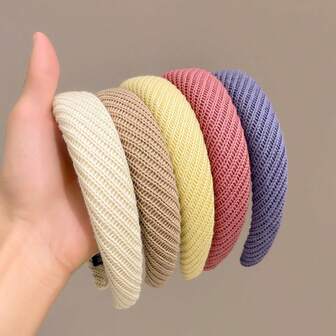 1pc Stylish Minimalist Knitted Headband, High-End Design Knitted Hair Hoop, Suitable For Washing Face, Daily Wear, Casual Outings, And Dates, Hair Band