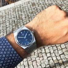 Tissot PRX T137.410.33.021.00 Mode elegante Edelstahl Quarz Uhr für Herren, goldenes rundes Zifferblatt mit Datumsanzeige, Herren Accessoire geeignet für tägliches Geschäft, Dating, Kleidung, Dekoration, ideales Geburtstagsgeschenk, Urlaubsgeschenk für Ehemann, Partner