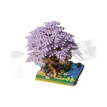 1 Set Bonsai Cherry Blossom And Peach Tree House Assembly Puzzle Blocks - Delicate Design, 14+ Years Old Teens Handmade DIY Micro Particle Building Model Toys, Made Of ABS, Desktop Decorative Model, Perfect For, Christmas Gifts, Home Decor And Creativity Games, Include 1 Multifunctional Block Pliers Disassembly Tool